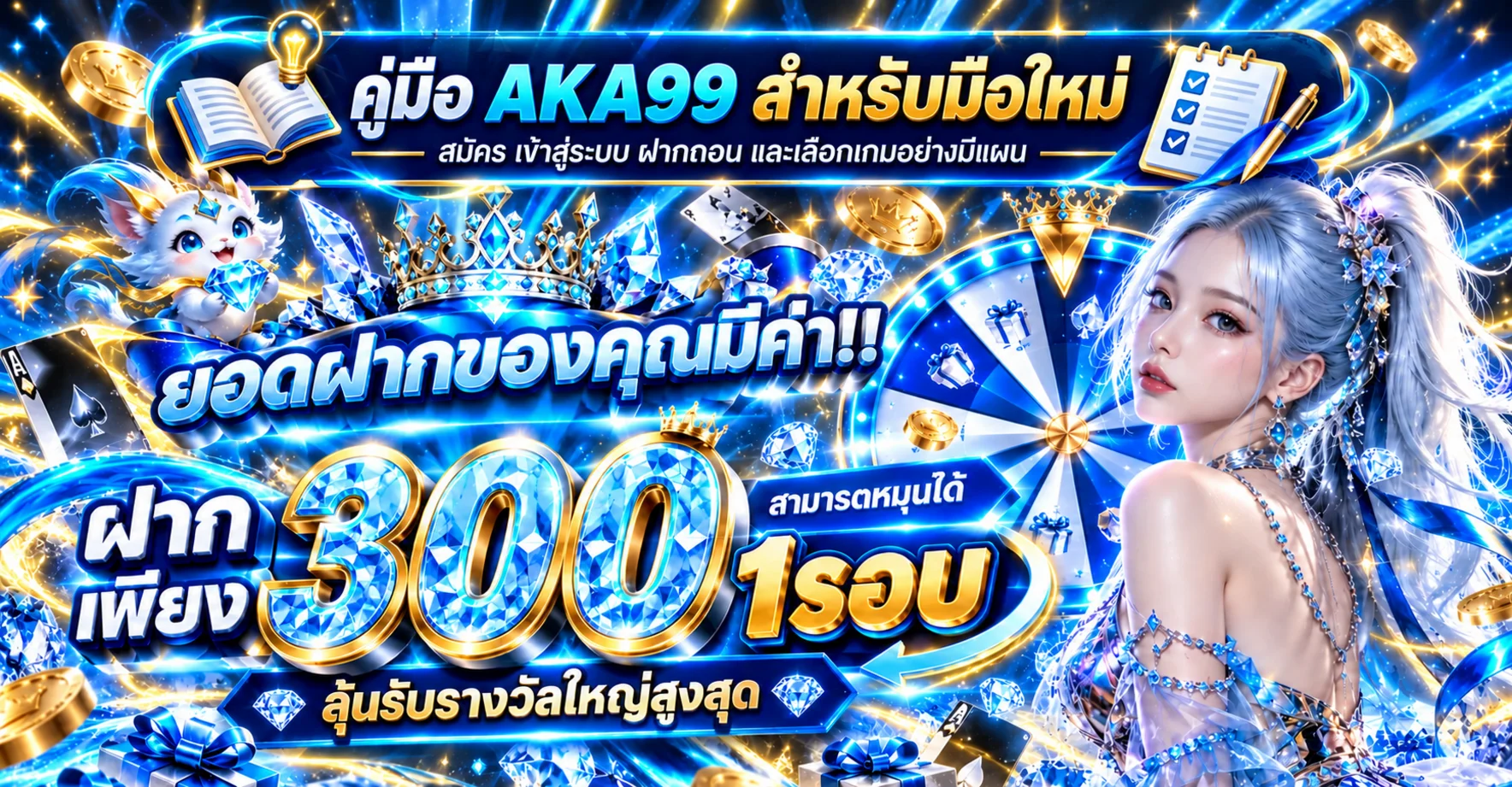 AKA99 คู่มือมือใหม่ | สมัคร ฝากถอน และเลือกสล็อต